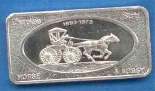 Silver Bar Cherokee Strip Indian Horse And Buggy @ R And L Art Patrick 1973 photo