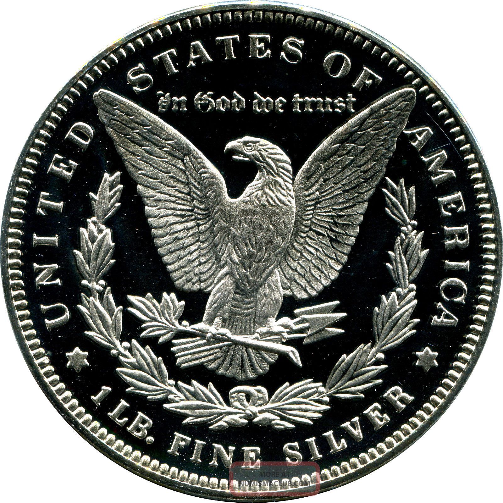 One Troy Pound. 999 Fine Silver 1888 Dollar Replica