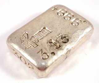 Ipm International Precious Metals Las Vegas 3.  13 Oz Fine Silver Poured Bar Rare photo
