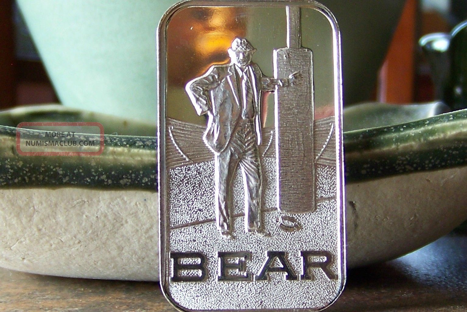 Paul " Bear " Bryant 1 Oz. 999 Fine Silver Art Bar Madison 1983 Rare