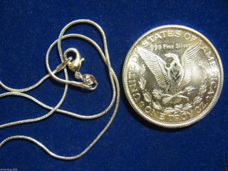 1 Troy Oz.  Silver Round.  999 Fine Pure,  W/ Gift Of.  925 Necklace photo