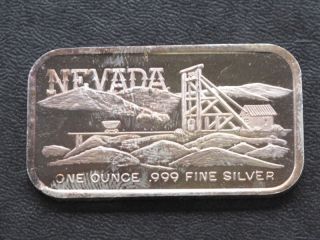 Nevada Mining Silver Art Bar Silver Towne A6425 photo