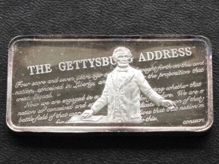 The Gettysburg Address Silver Art Bar Hamilton A7469 photo