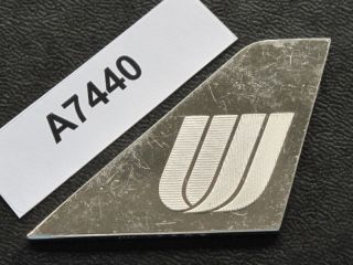 United Airlines U.  S.  Tail Fin Silver Art Bar A7440 photo