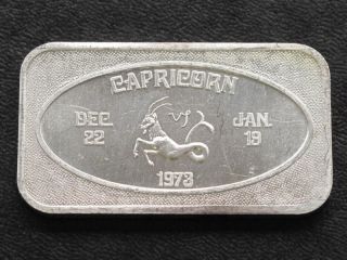 Ussc 1973 Capricorn Zodiac Silver Art Bar A6054 photo