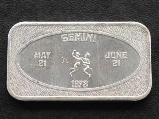 Ussc 1973 Gemini Zodiac Silver Art Bar A6049 photo