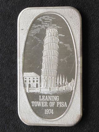 Ussc 1974 Leaning Tower Of Pisa Silver Art Bar A6003 photo