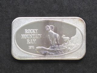 Ussc 1974 Rocky Mountain Ram Silver Art Bar A5969 photo