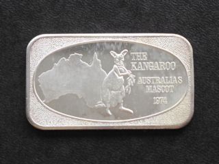 Ussc 1974 The Kangaroo Silver Art Bar A5957 photo