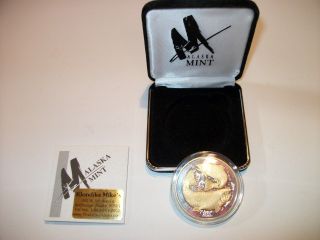 Alaska 2000 Salmon Gold & Silver Medallion Proof 1oz photo