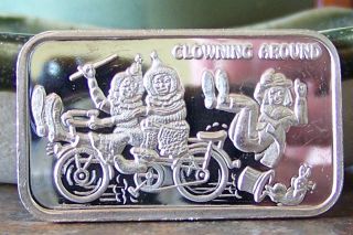 Clowning Around 1 Oz Silver Art Bar The 1986 Scarce photo