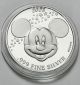 Disney Mickey 75th Anniversary Fantasia 1 Oz.  999 Enamel Silver Coin Silver photo 1
