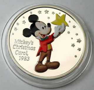 Disney Mickey 75th Anniversary - Star 1 Oz.  999 Enameled Silver Coin photo