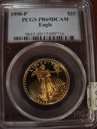 1990 - P $25 Gold Eagle Pcgs Pf69 Proof Pr69 Pr69dcam Key Date photo