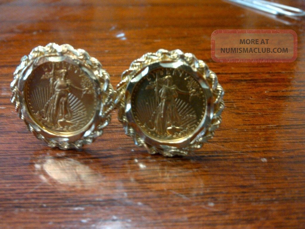 Solid Gold Lady Liberty/american Eagle Cufflinks Gold photo