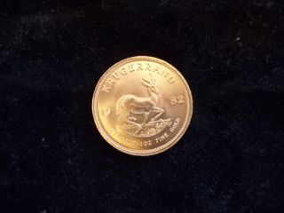 1982 1 Oz Fine Gold Krugerrand Coin South Africa Bullion photo