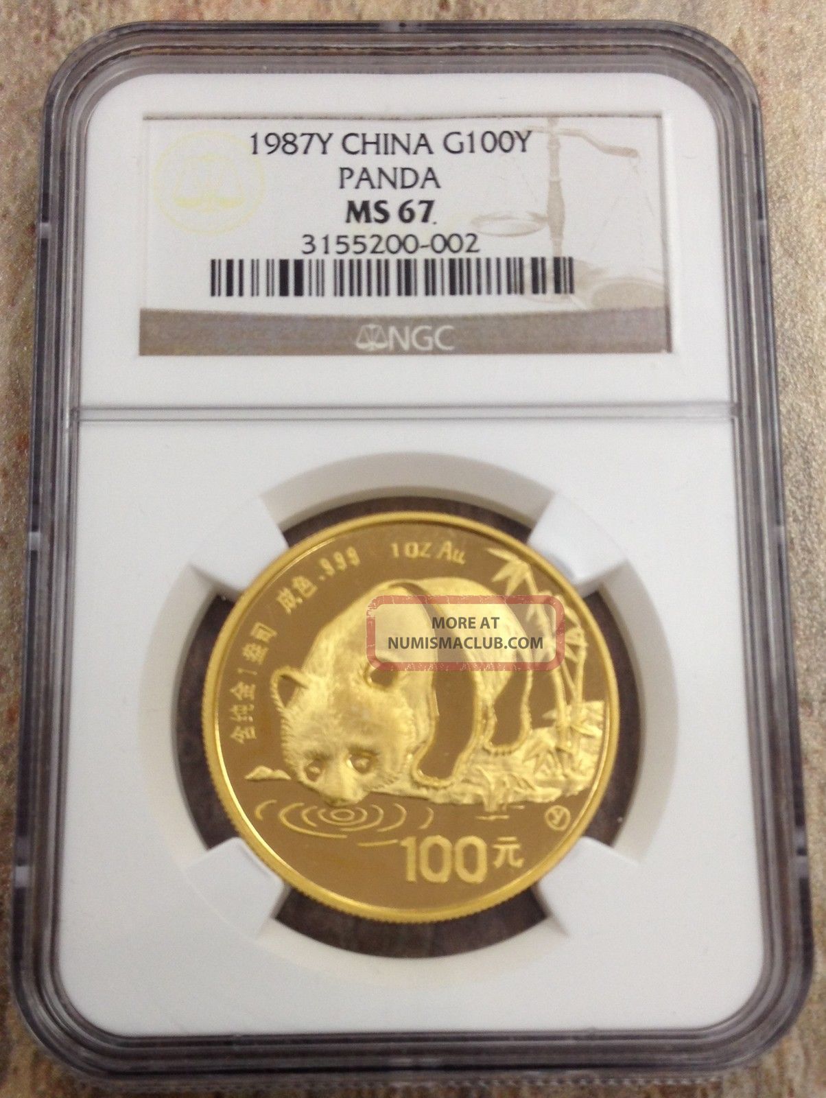 1987y Gold China Ngc Ms67 G100y Price To Sell Gold photo