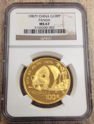 1987y Gold China Ngc Ms67 G100y Price To Sell photo