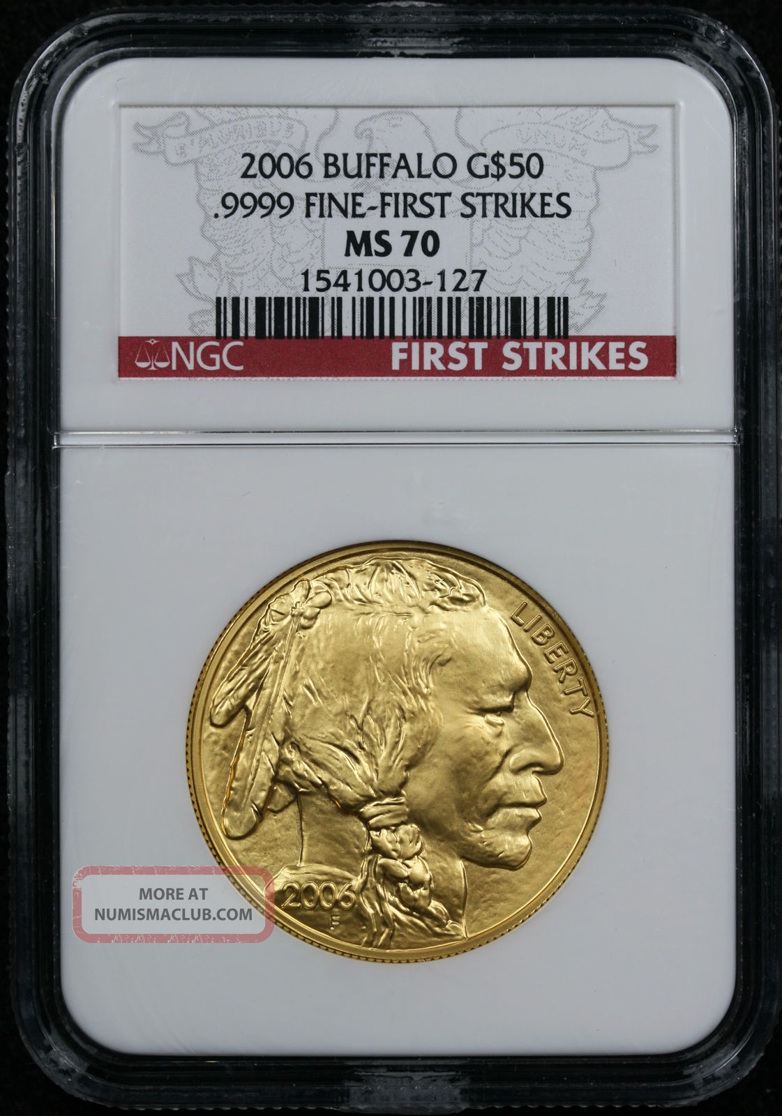 2006 American Buffalo Gold $50 One - Ounce Ms 70 Ngc.  9999 Fine First Strikes Gold photo