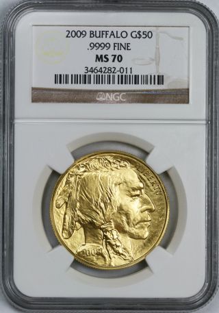 2009 American Buffalo Gold $50 One - Ounce Ms 70 Ngc.  9999 Fine photo