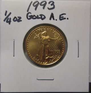 1993 1/4 Oz $10 Gold American Eagle Unc Coin photo
