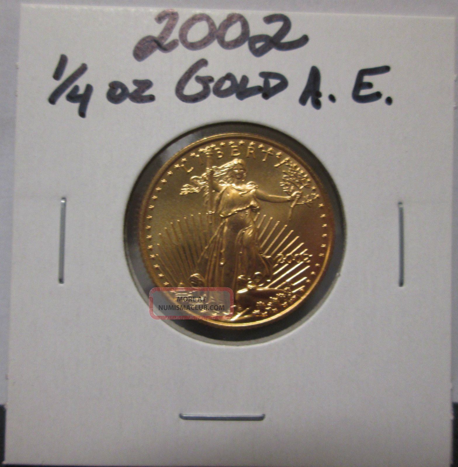 2002 1/4 Oz $10 Gold American Eagle Unc Coin Gold photo