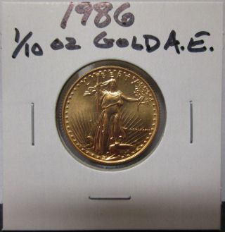 1986 1/4 Oz $10 Gold American Eagle Unc Coin photo