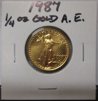 1987 1/4 Oz $10 Gold American Eagle Unc Coin photo
