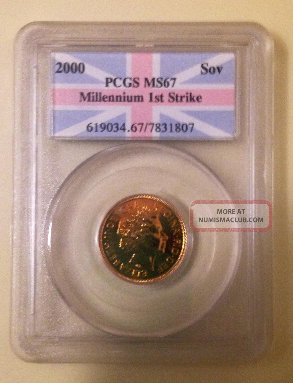 2000 Great Britain Gold Sovereign Pcgs Ms67 Millennium 1st Strike Coin Gold photo