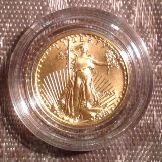 1992 Gold American Eagle 1/10 Oz Gold Coin With Collector ' S Box - Us photo