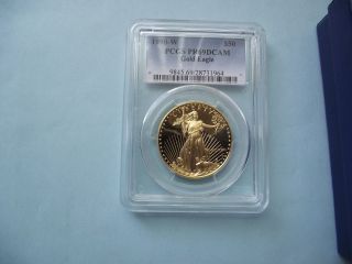 1990 - W $50 Pcgs Pr69dcam Proof Gold Eagle Coin 1 Ounce photo