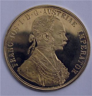 Gold Coin 4 Ducat Austria 1915,  13.  96 Gr.  9860 Pure Km 2276,  Unc photo