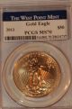 2013 1 Oz Gold American Eagle $50 Pcgs Ms70 West Point Gold photo 3