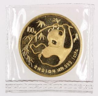 1985 China 100 Yuan 1 Oz Gold Panda -,  Low Mintage - photo
