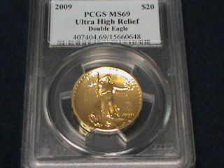 2009 Ultra High Relief Double Eagle Coin Pcgs Ms69 Graded photo