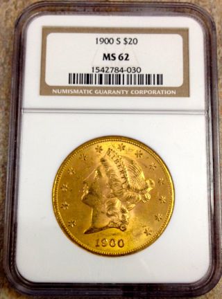 1900 S $20 Liberty Gold Ngc Ms62 Pq++ Fresh 