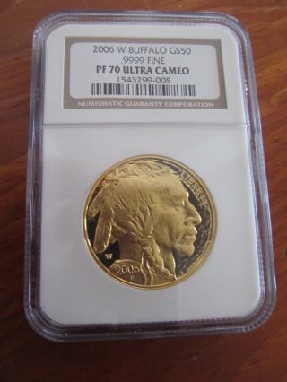 2006 W Gold Buffalo Proof (1 Oz) $50 - Ngc Pf70ucam / Brown Label photo