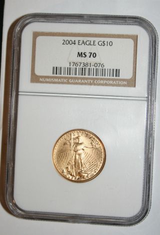 2004 $10 American Gold Eagle Ngc Ms70 photo