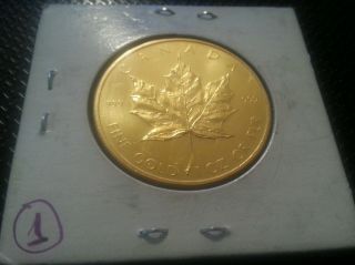 1 Oz.  1980 $50 Canadian Maple Leaf Coin.  999 Fine Gold photo