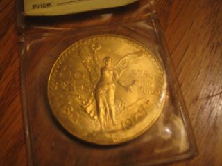 Uncirculated Gold Mexican 50 Pesos (1.  2057 Oz Gold,  21.  50 Karat Gold Coin) photo