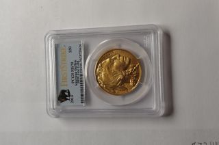 2014 American Gold Buffalo (1 Oz) $50 - Pcgs Ms70 - First Strike photo