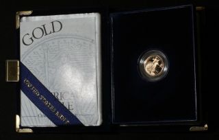 1995 - W 1/10 Oz Proof American Gold Eagle $5 Coin Tough Date photo