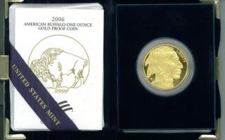 2006 - W 1 Oz Proof Gold Buffalo Coin - And Certificate 24k Gold photo