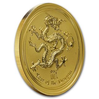 2012 1 Oz Gold Lunar Year Of The Dragon Coin photo