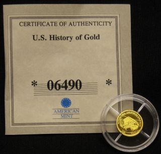 2009 Proof American California Gold Rush Coin Sutters Mill With 06490 photo