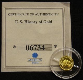 2009 Proof American California Gold Rush Coin Sutters Mill With 06734 photo