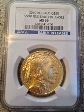 2010 1 Oz Gold Buffalo Ngc Ms 69 (early Releases) photo