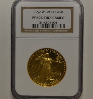 1992 W $50 Gold Eagle Ngc Pf 69 Ultra Cameo photo