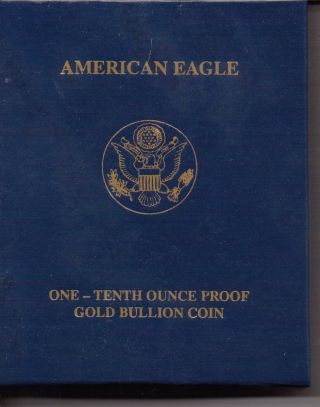 2010 - W American Eagle One - Tenth Ounce Gold Proof Coin - See Scan Brand Usa photo