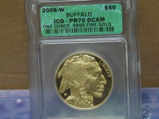 2006 Gold Buffalo $50 Dollar Coin Graded Pr - 70 By Icg photo